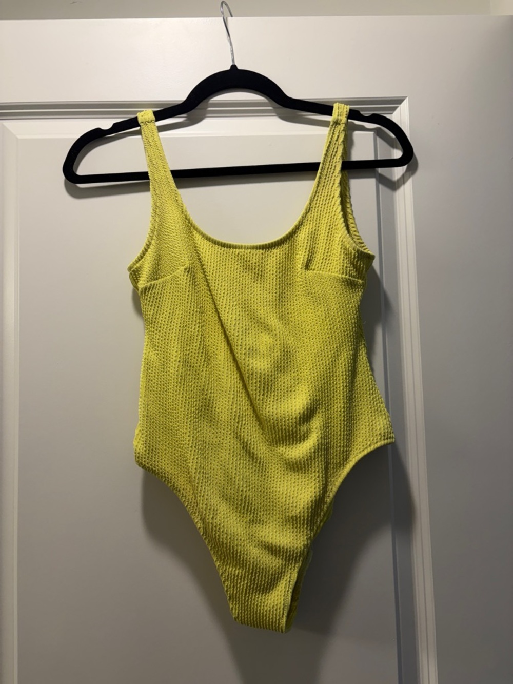 H&M Yellow Textured One-Piece Swimsuit